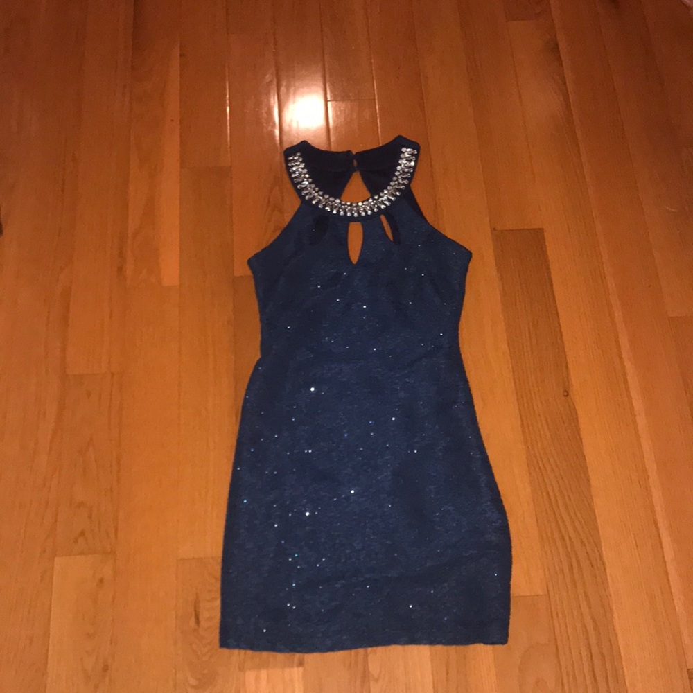 Blue mini dress